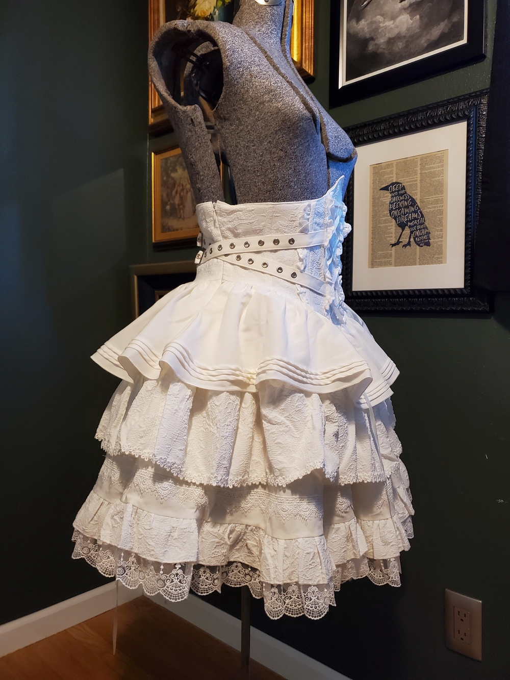 White Two Piece Jirai Kei Shiro Lolita Elegant street wear - Picture 9 of 11